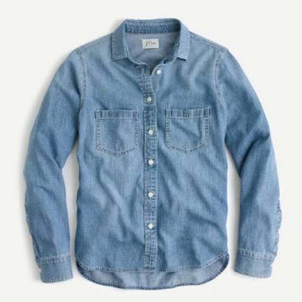 J. Crew Chambray Button Down Shirt Size 4